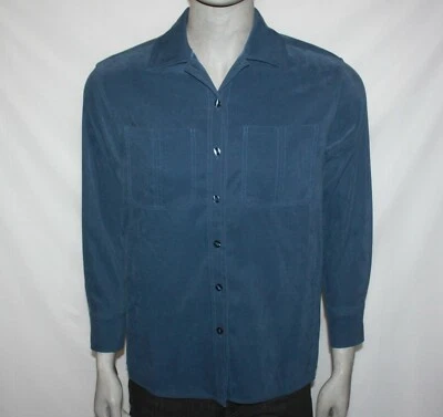 Basic Editions мужской маленький синий длинным рукавом на пуговицах передний карман винтажная рубашка  - Изображение 1 из 4