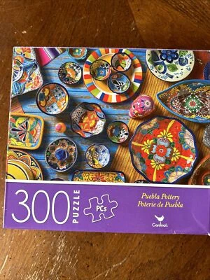 PUEBLA POTTERY 300 piece round jigsaw puzzles by Cra-Z-Art, 14" diameter - Image 1 of 3