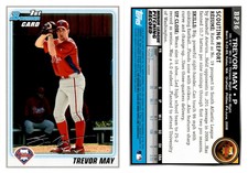 2010 1st Bowman TREVOR MAY Baseball Card BP36 Philadelphia Phillies