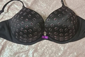 Victoria's Secret NWT Very Sexy Push Up Bra 36D Rhinestone Bling - Picture 1 of 8