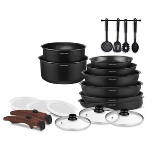 Batería de cocina de todo fuego incluyendo inducción de aluminio antiadherente - Imagen 1 de 4