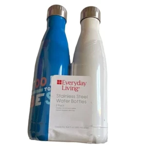 Everyday Living 16.4 oz Stainless Steel Water Bottles-2 Pack-New In Package - Picture 1 of 4