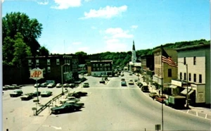 MAIN STREET Szene Springfield, Vermont Vintage - Postkarte - Bild 1 von 2