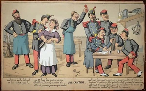 XIXe HUMOUR Charge Edmond LAVRATE Le Monde Plaisant Une Cantine  - Imagen 1 de 1
