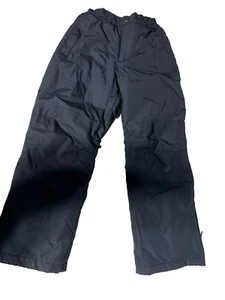 Lands' End Size 8 SLIM Kids Snow Pants Black Insulated Ski Pants Grow A Longs - Picture 1 of 12