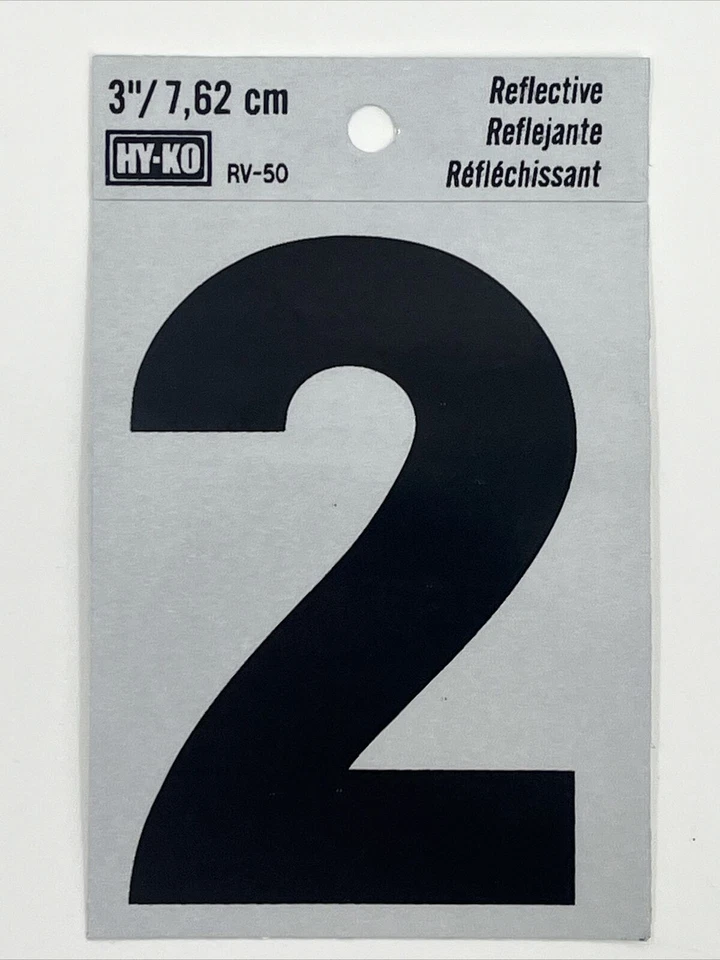 3" Negro Reflectante Número Letra Autoadhesivo para Barcos Motos de Nieve Buzones Foto 1 de 1