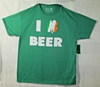CAMISETA I LOVE BEER ADULTO XL VERDE IRLANDÉS NUEVA ¡ENVÍO EL MISMO DÍA! Foto 1 de 3