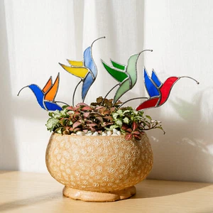 Estaca de vidrio para plantas de colibrí, atrapasol de pájaros, regalo de amor de jardinero, colibrí - Imagen 1 de 14