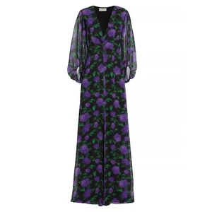 Sachin & Babi NEW Jenny Maxi Gown Purple Floral Long Sleeve Plus Size 16W - Picture 1 of 13