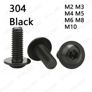 Black 304 Stainless Steel Hexagon Socket Button Head Screws With Collar M2-M10 - Picture 1 of 6