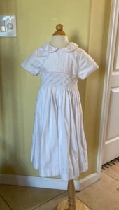 EdgeHill Collection Smocked White Dress Girls Size 6 - Picture 1 of 8