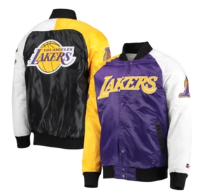  Chaqueta a presión remix tricolor púrpura/dorada/blanca de inicio de los Angeles Lakers  - Imagen 1 de 4
