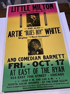 Concert Poster Little Milton And Artie Blues Boys White In Chicago - Picture 1 of 11