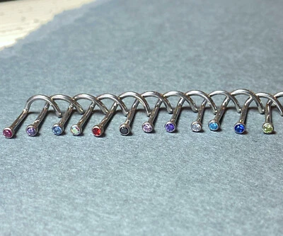 Anillo de tornillo de nariz de titanio grado implante de 1 pieza con gema de ajuste a presión - elige el color Foto 1 de 4