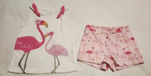 NWT Children's Place Flamingo Tank Top Shorts Outfit 2PC Toddler Girl - Picture 1 of 1