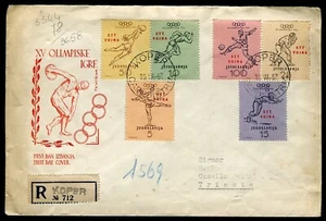 1952 FDC NO VENETIA CLUB TRIESTE B 15° OLIMPIADE DI HELSINKI - Picture 1 of 2