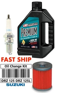 For Suzuki DRZ 125 DRZ 125 L Premium Oil Change Kit NGK Spark Plug Oil Filter - Picture 1 of 1