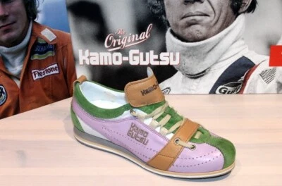 KAMO-GUTSU KAMO GUTSU Retro Leder-Sneaker Schnürer - Prato Lilla - Made in Italy - Neu !