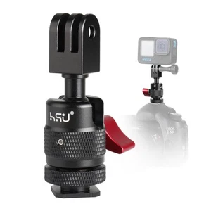 Cold Shoe Mount Adapter, Aluminum 1/4”-20 Screw Hole 360° Rotation Camera Tri... - Picture 1 of 8