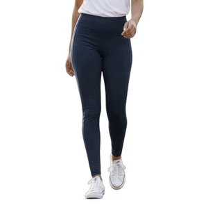 HUE M Navy Blue Classics Cotton Spandex Leggings R $44 - Picture 1 of 6
