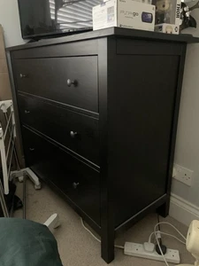 IKEA Hemnes 3-Drawer Chest Black/Brown Excellent Condition - Picture 1 of 4