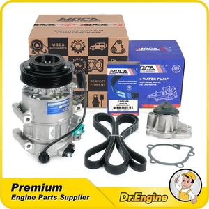 AC Compressor Water Pump w/ Belt for 11-13 Kia Sportage Hyundai Tuson 2.0L 2.4L - Picture 1 of 21