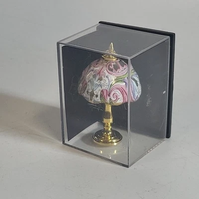 Reutter Porzellan Miniature Table Lamp Floral Gold Base Dollhouse 1:12 Scale - Image 1 of 4