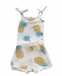T2 Love girls pineapple graphic print shorts tie strap tank summer romper 4 - Picture 1 of 2