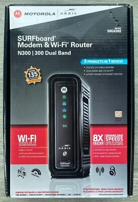 Motorola ARRIS SURFboard SBG6580  3.0 Cable Modem & Wi-Fi Router N300 TESTED - Image 1 of 4