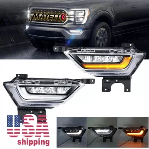 For 2021 2022 2023 Ford F150 XL LED Bumper Fog Signal Lights w/ Bulbs Left+Right - Picture 1 of 13