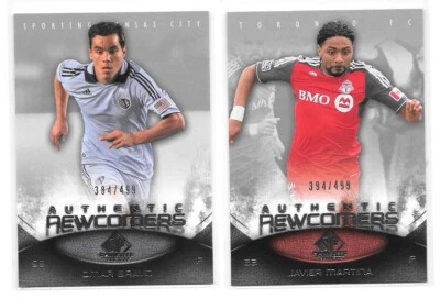 Lot of 2 2011 UD SP Game Used Rookies #72 Omar Bravo #73 Javier Martina /499 - Image 1 of 2