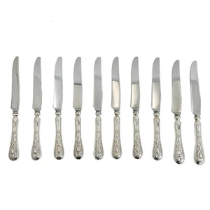 10 deutsche 800 Silber Griff Stahl 10 Zoll Tafelmesser - Bild 1 von 4