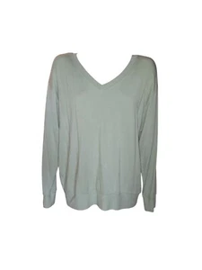 Magaschoni Sage Green Modal Blend V-Neck Long Sleeve Pullover Sweater L - Picture 1 of 5