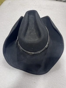 Vtg Wrangler Cowboy Hat Riata Rodeo Bill Rancher 100% Wool Black Medium U.S.A - Picture 1 of 6
