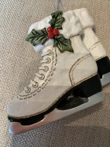 Patines Blanco 3D Navidad Adorno Acebo - Imagen 1 de 3