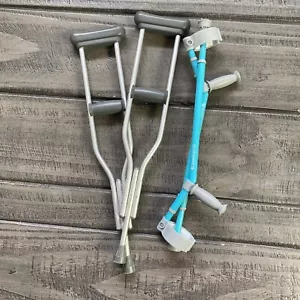 American Girl Türkis Unterarm Arm Krücken Polio Mobilitätshilfe und Krücken Set - Bild 1 von 6