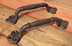 Set of 2 Large (8.5") Heavy Duty Rustic Cast Iron Barn Pulls...FREE SHIPPING! - Picture 1 of 6