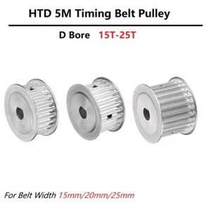 HTD 5M Timing Belt Pulley 15 - 25T Teeth D Bore For 15mm/20mm/25mm Wide Belt - Foto 1 di 6