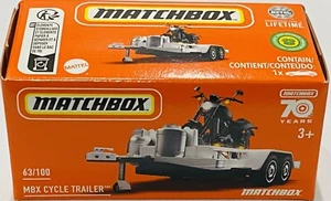 Matchbox MBX Cycle Trailer White 70 Years Anniversary 2022 New - Picture 1 of 2
