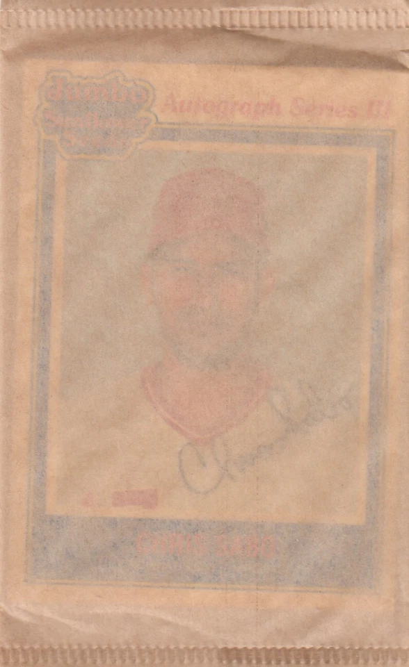 Semillas de girasol Chris Sabo Jumbo 1992 paquete sin abrir - Cincinnati Reds Foto 1 de 1