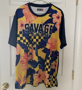 HUGE Fashion Exchange Mens XL SAVAGE Legends Never Die Hawaiian/Checked Shirt - Picture 1 of 7