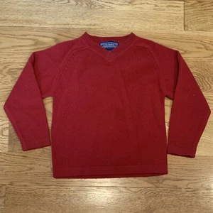NEWTON TRADING CO Burgundy Dark Red 100% Lambswool Wool Sweater Boys Size 6 Nice - Picture 1 of 7