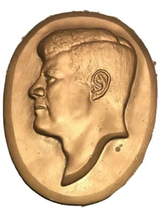 Vintage JFK John F Kennedy Plaster Wall Plaque Bust Head 8” X 6” - Picture 1 of 9