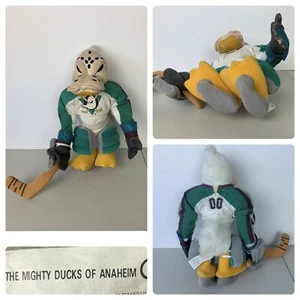 Vintage Mighty Ducks Of Anaheim Hockey Goalie Plüsch 15 Zoll beweglich #00 - Bild 1 von 14