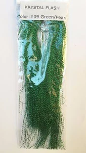 2 x KRYSTAL FLASH Fly Tying Material Twisted Strands Hank Mylar Crystal - Green - Picture 1 of 1
