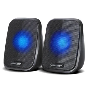 2.0 Stereo Lautsprecher LED Beleuchtung USB AUX  für PC Laptop Audiocore AC835 - Bild 1 von 6