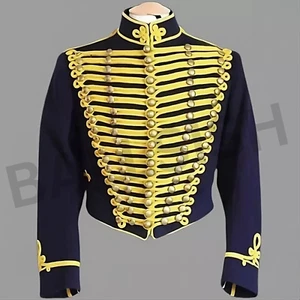 Hussar jacket Navy blue Military Uniform Wool & Gold Braiding Jacket all sizes - Picture 1 of 4
