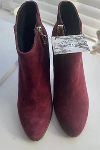 MODA IN PELLE ‘LAURE’ BURGUNDY SUEDE LEATHER ANKLE BOOTS UK 7 (40) - Picture 1 of 5