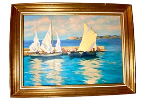 Evgueni Redko huile sur toile voiliers sur la mer noire 69/49 cm - Imagen 1 de 6