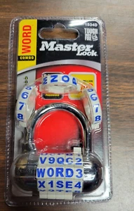 MASTER LOCK "WORD" COMBO COMBINATION PADLOCK #1534D ~ White & Blue - Picture 1 of 3